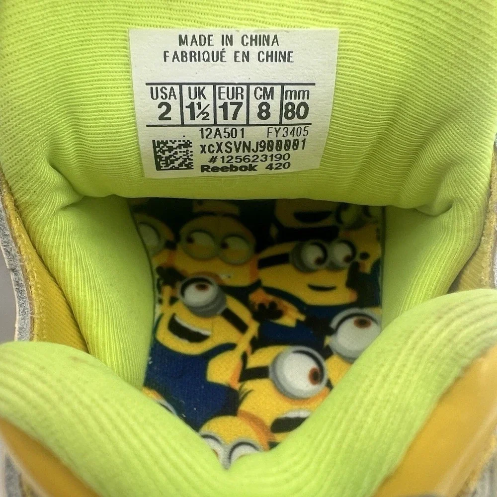 Reebok‎ Instapump Fury x Minions Yellow Slip On Shoes - Baby Toddler Size 2 NEW